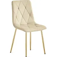 Leobert Fauteuil - - Libra - Lichtbeige veloursstof / Goudkleurige poten - 45 x 54 x 86,5 cm