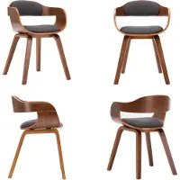 vidaXL Eetkamerstoel, donkergrijs, stof en beuken – Eetkamerstoel – Eetkamerstoelen – Eetstoel – Eetstoelen