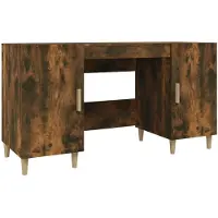 vidaXL Bureau 140x50x75 cm bewerkt hout gerookt eikenkleurig