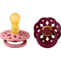 BIBS - Pacifier Boheme 2 PACK - Dusty Pink/Elderberry - Size 2