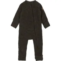 Mikk-Line Overall - Wolle - Noos - Dark Brown Melange - - 2 Jahre (92) - Overalls
