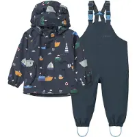 Liewood Set 'Manu' navy / groen / oranje / wit