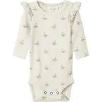 Lil´ Atelier Rompertje/body 'NBFGavo' lichtbeige / olijfgroen