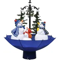 Syfax Kerstboom sneeuwend met paraplubasis 75 cm PVC blauw
