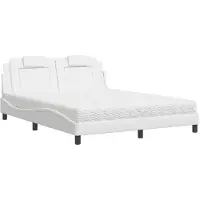 Prolenta Maison Exclusive - Bed "Viana" met matras, wit, 160x200 cm, kunstleer