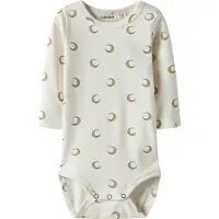 Lil´ Atelier Rompertje/body 'NBNLayo' ombergrijs / wolwit