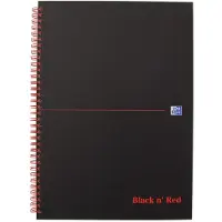 Oxford Black n' Red spiraalschrift karton A4 gelijnd 90 g/m² 70 vellen