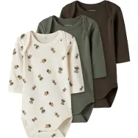 Name it Rompertje/body beige / crème / bruin / riet