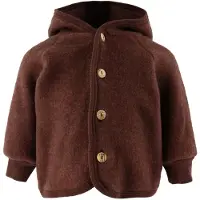 Engel - Kinder Kapuzenjacke mit Holzknöpfen - Wollen vest 50/56, bruin