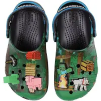 Crocs Open schoenen 'Minecraft' lichtblauw / bruin / groen / offwhite