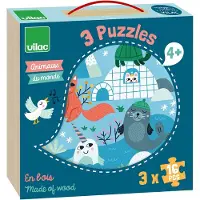 Vilac Puzzeldoos Dieren van de Wereld - - 8530 - Minder dan 100 stukjes - Gemengd - Blauw