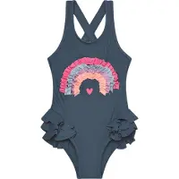 Color Kids - Kid's Swimsuit with Application - Badpak 110, blauw
