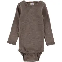 Engel - Baby-Body Langarm Mit Druckverschluss Schulter - Merino-ondergoed 62/68, bruin
