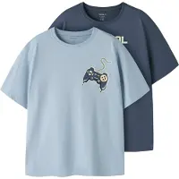 Name it Shirt 'NKMVICTOR' navy / lichtblauw / bruin / pasteelgeel