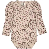 Müsli Rompertje/body beige / donkergroen / pink