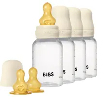 BIBS - Baby Bottle Round Latex 4 Pack - Ivory - 150 ml