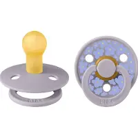 BIBS Colour Schnuller - 2er-Pack - Gr. 1 - Rund - Fossil Grey m. - - 0-6 mt - Schnuller