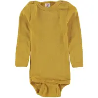Engel - Baby-Body Langarm Mit Druckverschluss Schulter - Merino-ondergoed 86/92, geel