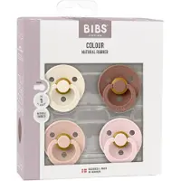 BIBS Colour Schnuller - Gr. 1 - 4er-Pack - Rund - Blush Mix - - 0-6 mt - Schnuller