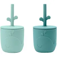 Done by Deer Straw 2 Pack Wally Cup Blauw 12 Months