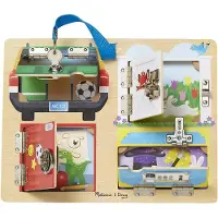 Melissa & Doug - Wooden Activity Board Lock And Latch