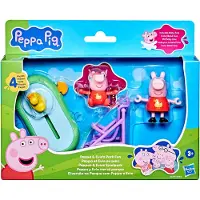Pipsa Possu Peppa en Evie's Park Fun Speelset met 2 Figuren en 2 Accessoires, Peuterspeelgoed