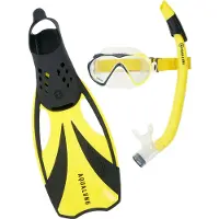 Aqua Lung Snorkelset - Adult - Compass - Black/Yellow - - XL - XLarge - Snorkels