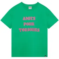 Indian blue jeans T-shirt groen Meisjes Katoen Ronde hals Tekst - maat 152
