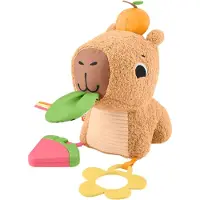 Fisher-Price Snackende Capibara Knuffel - Zintuiglijk Speelgoed met Bijtring en Rammelaar