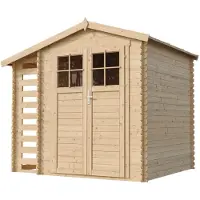 Timbela M386F+M386G - Houten tuinhuis-brandhoutschuurtje - 4,33 m² - 206x272xH224 cm - met vloer