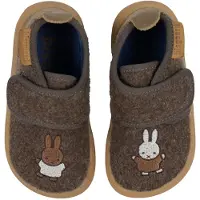 Bisgaard X Miffy Pantoffels - Wol - Blootsvoets - Dark Brown - - 25 - Pantoffels