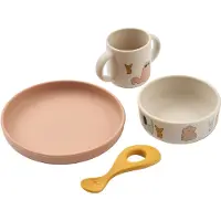 Liewood Vivi printed servies set 4-delig Cats and Dogs-Sandy