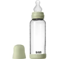 BIBS Glass Baby Bottle Round Siliconen Medium Flow - 240ml