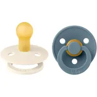 BIBS Colour Schnuller - 2er-Pack - Gr. 1 - Rund - Ivory/Petrol - - 0-6 mt - Schnuller