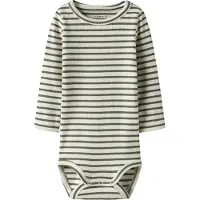 Name it Rompertje/body 'NBNBany' lichtbeige / olijfgroen