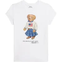 Ralph Lauren T-Shirt - Weiß m. Kuscheltier - - 7 Jahre (122) - T-Shirts