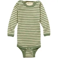 Engel Body l/ä - Wolle - Sage Green Melange/Natural - - 62/68 - Body L/Ä
