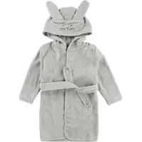 Pippi Baby Badjas - Grijs m. Konijn - - 110/116 - Badjassen
