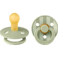BIBS Colour Fopspenen - 2-pack - Maat 2 - Rond - Sage - - 6-18 mnd - Fopspenen