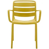 Vente-unique Set van 2 opstapelbare tuinstoelen van polypropyleen - Geel - MOAH van MYLIA