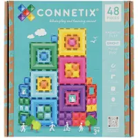 Connetix magnetisch constructiespeelgoed, Bright Portal Pack, 48 stuks - kleurrijke magnetische tegels