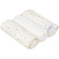 Baby Matex Pielucha MUSLIN DESIGN, 3-pack, 70x80 cm, wit met sterren
