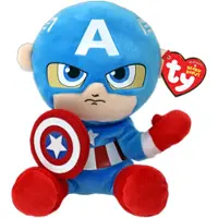 TY Marvel Captain America - Pluche knuffel, zacht - 15 cm