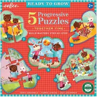 Eeboo Puzzlespiel - 5 st. - 3-12 Teile - Lustige Zeiten - - One Size - Puzzlespiele