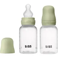 BIBS - Baby Bottle Round Silicone 2 Pack Slow Flow - Sage - 150 ml