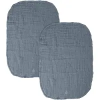Sebra Muslin Nursing Towel 2-pack - Kinderdekens Biologisch Katoen Forest Lake Blue - 101030011