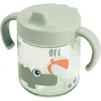 Done by Deer - Learning Spout Cup with 2 Handles - Playground Green - Ø 7,5 x H 11 cm