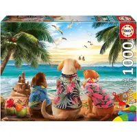 Educa Puzzel - 1000 Bakstenen - Honden On The Beach - - OneSize - Puzzels