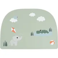 Done by Deer - Silicone placemat Playground - Green - 38 x 26,5 cm