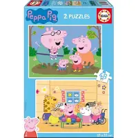 Educa Puzzel - 2x48 Bakstenen - Papa Varken - - OneSize - Puzzels